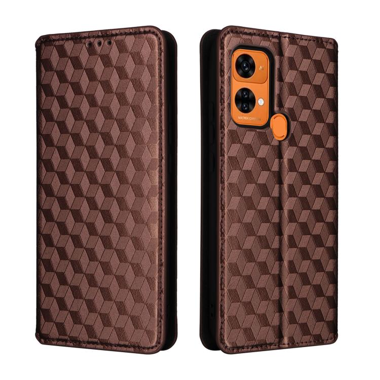 Cubic Grid Texture Flip Leather Phone Case, For Oukitel C35 / C36, For Oukitel C33, For Oukitel C32, For Oukitel C25, For Oukitel C21 Pro, For Oukitel C23 Pro, For Oukitel C21