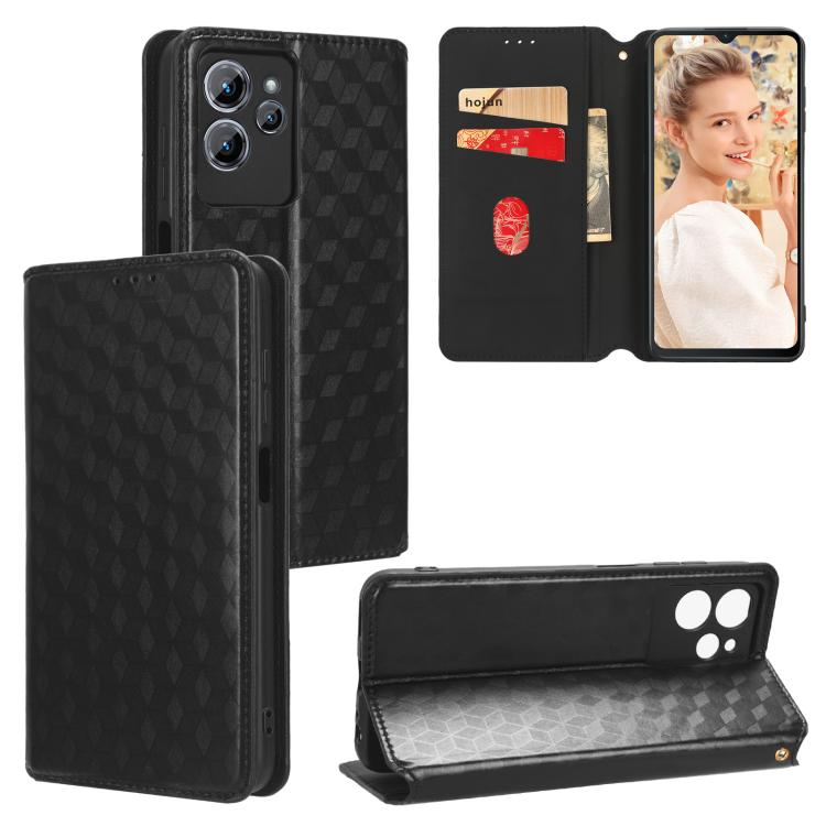 Cubic Grid Texture Flip Leather Phone Case, For Oukitel C35 / C36, For Oukitel C33, For Oukitel C32, For Oukitel C25, For Oukitel C21 Pro, For Oukitel C23 Pro, For Oukitel C21