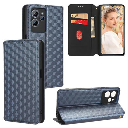 Cubic Grid Texture Flip Leather Phone Case, For Oukitel C35 / C36, For Oukitel C33, For Oukitel C32, For Oukitel C25, For Oukitel C21 Pro, For Oukitel C23 Pro, For Oukitel C21