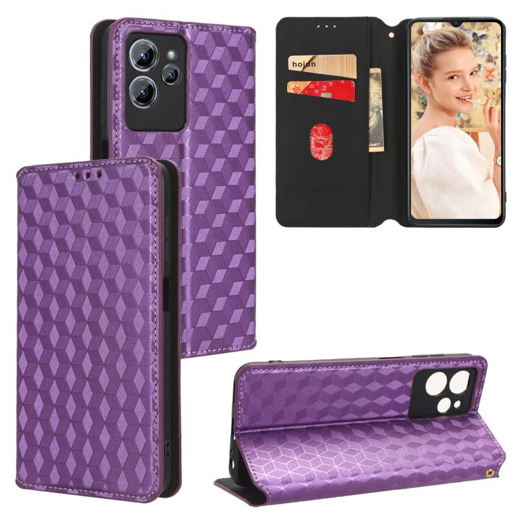 Cubic Grid Texture Flip Leather Phone Case, For Oukitel C35 / C36, For Oukitel C33, For Oukitel C32, For Oukitel C25, For Oukitel C21 Pro, For Oukitel C23 Pro, For Oukitel C21