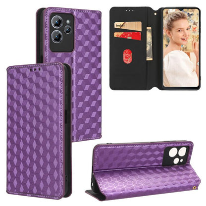 Cubic Grid Texture Flip Leather Phone Case, For Oukitel C35 / C36, For Oukitel C33, For Oukitel C32, For Oukitel C25, For Oukitel C21 Pro, For Oukitel C23 Pro, For Oukitel C21