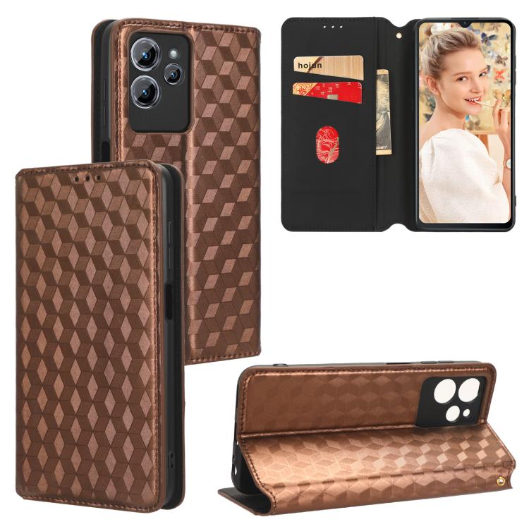 Cubic Grid Texture Flip Leather Phone Case, For Oukitel C35 / C36, For Oukitel C33, For Oukitel C32, For Oukitel C25, For Oukitel C21 Pro, For Oukitel C23 Pro, For Oukitel C21