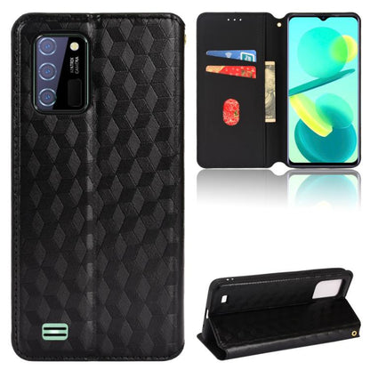 Cubic Grid Texture Flip Leather Phone Case, For Oukitel C35 / C36, For Oukitel C33, For Oukitel C32, For Oukitel C25, For Oukitel C21 Pro, For Oukitel C23 Pro, For Oukitel C21