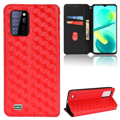 Cubic Grid Texture Flip Leather Phone Case, For Oukitel C35 / C36, For Oukitel C33, For Oukitel C32, For Oukitel C25, For Oukitel C21 Pro, For Oukitel C23 Pro, For Oukitel C21