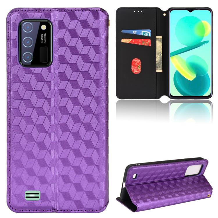 Cubic Grid Texture Flip Leather Phone Case, For Oukitel C35 / C36, For Oukitel C33, For Oukitel C32, For Oukitel C25, For Oukitel C21 Pro, For Oukitel C23 Pro, For Oukitel C21
