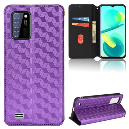 Cubic Grid Texture Flip Leather Phone Case, For Oukitel C35 / C36, For Oukitel C33, For Oukitel C32, For Oukitel C25, For Oukitel C21 Pro, For Oukitel C23 Pro, For Oukitel C21