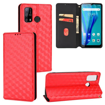 Cubic Grid Texture Flip Leather Phone Case, For Oukitel C35 / C36, For Oukitel C33, For Oukitel C32, For Oukitel C25, For Oukitel C21 Pro, For Oukitel C23 Pro, For Oukitel C21
