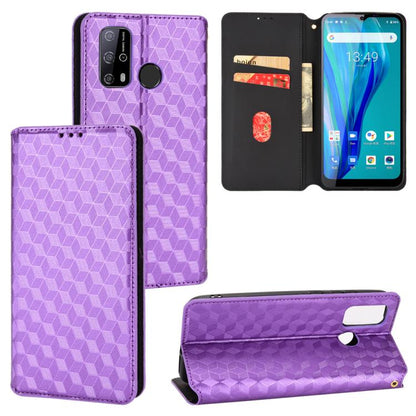 Cubic Grid Texture Flip Leather Phone Case, For Oukitel C35 / C36, For Oukitel C33, For Oukitel C32, For Oukitel C25, For Oukitel C21 Pro, For Oukitel C23 Pro, For Oukitel C21