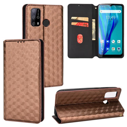 Cubic Grid Texture Flip Leather Phone Case, For Oukitel C35 / C36, For Oukitel C33, For Oukitel C32, For Oukitel C25, For Oukitel C21 Pro, For Oukitel C23 Pro, For Oukitel C21