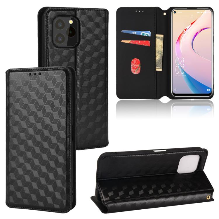 Cubic Grid Texture Flip Leather Phone Case, For Oukitel C35 / C36, For Oukitel C33, For Oukitel C32, For Oukitel C25, For Oukitel C21 Pro, For Oukitel C23 Pro, For Oukitel C21