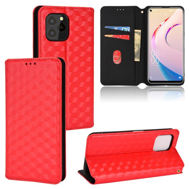 Cubic Grid Texture Flip Leather Phone Case, For Oukitel C35 / C36, For Oukitel C33, For Oukitel C32, For Oukitel C25, For Oukitel C21 Pro, For Oukitel C23 Pro, For Oukitel C21