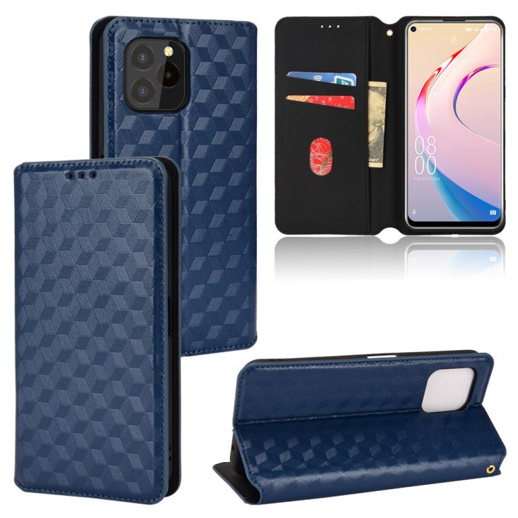 Cubic Grid Texture Flip Leather Phone Case, For Oukitel C35 / C36, For Oukitel C33, For Oukitel C32, For Oukitel C25, For Oukitel C21 Pro, For Oukitel C23 Pro, For Oukitel C21