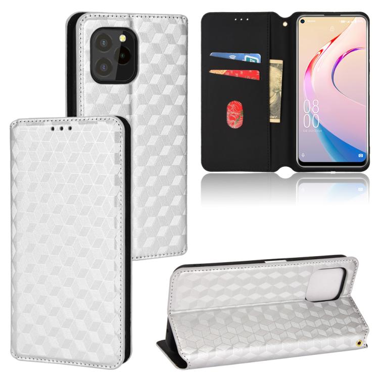 Cubic Grid Texture Flip Leather Phone Case, For Oukitel C35 / C36, For Oukitel C33, For Oukitel C32, For Oukitel C25, For Oukitel C21 Pro, For Oukitel C23 Pro, For Oukitel C21
