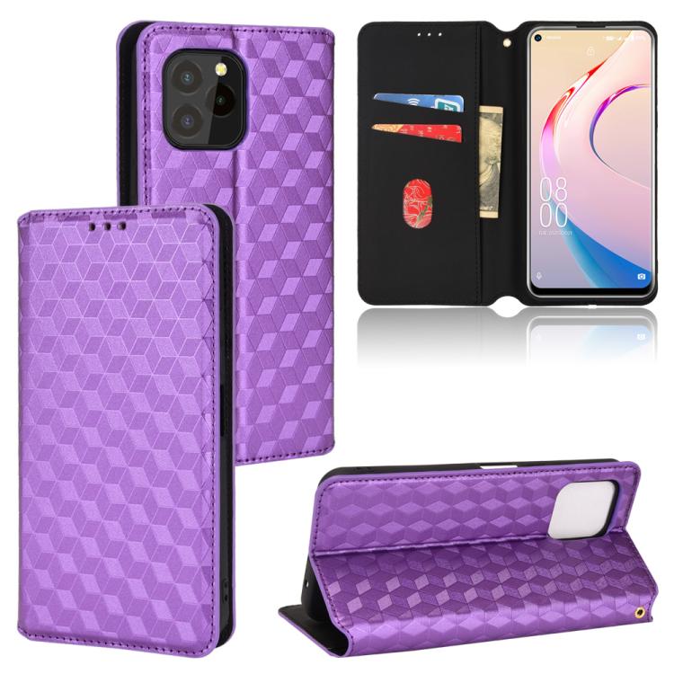 Cubic Grid Texture Flip Leather Phone Case, For Oukitel C35 / C36, For Oukitel C33, For Oukitel C32, For Oukitel C25, For Oukitel C21 Pro, For Oukitel C23 Pro, For Oukitel C21