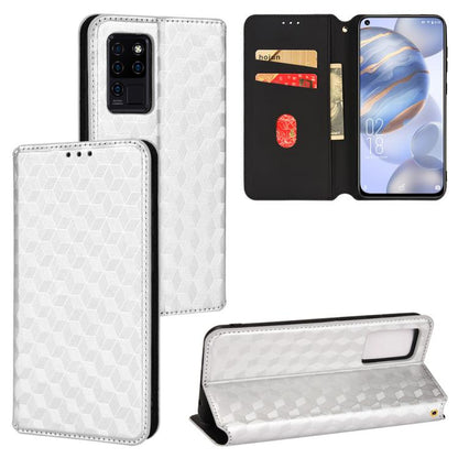 Cubic Grid Texture Flip Leather Phone Case, For Oukitel C35 / C36, For Oukitel C33, For Oukitel C32, For Oukitel C25, For Oukitel C21 Pro, For Oukitel C23 Pro, For Oukitel C21