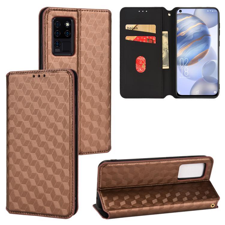 Cubic Grid Texture Flip Leather Phone Case, For Oukitel C35 / C36, For Oukitel C33, For Oukitel C32, For Oukitel C25, For Oukitel C21 Pro, For Oukitel C23 Pro, For Oukitel C21