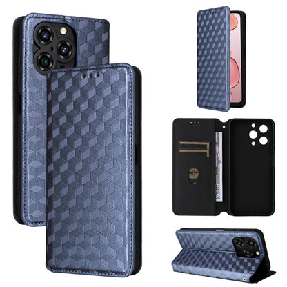 Cubic Grid Texture Flip Leather Phone Case, For Oukitel C66, For Oukitel C17 4G 2026, For Oukitel C5 4G 2025, For Oukitel C3 4G 2025, For Oukitel C62 / C62 Pro, For Oukitel C59 / C59 Pro, For Oukitel C61 / C61 Pro, For Oukitel P1                       ...