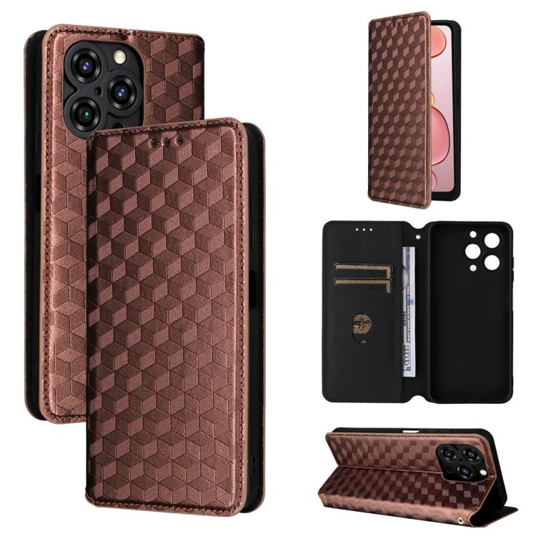 Cubic Grid Texture Flip Leather Phone Case, For Oukitel C66, For Oukitel C17 4G 2026, For Oukitel C5 4G 2025, For Oukitel C3 4G 2025, For Oukitel C62 / C62 Pro, For Oukitel C59 / C59 Pro, For Oukitel C61 / C61 Pro, For Oukitel P1                       ...