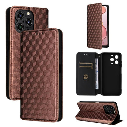 Cubic Grid Texture Flip Leather Phone Case, For Oukitel C66, For Oukitel C17 4G 2026, For Oukitel C5 4G 2025, For Oukitel C3 4G 2025, For Oukitel C62 / C62 Pro, For Oukitel C59 / C59 Pro, For Oukitel C61 / C61 Pro, For Oukitel P1                       ...