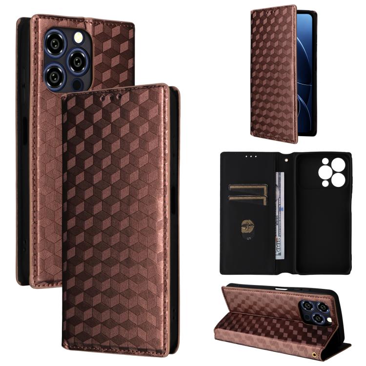 Cubic Grid Texture Flip Leather Phone Case, For Oukitel C66, For Oukitel C17 4G 2026, For Oukitel C5 4G 2025, For Oukitel C3 4G 2025, For Oukitel C62 / C62 Pro, For Oukitel C59 / C59 Pro, For Oukitel C61 / C61 Pro, For Oukitel P1                       ...