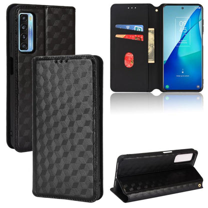 Cubic Grid Texture Flip Leather Phone Case, For TCL 30E / 30 SE / 305 / 306, For TCL Stylus 5G, For TCL 303, For TCL 20 R 5G / 20 AX 5G / Bremen 5G, For TCL 30 4G / 5G / TCL 30+ 5G, For TCL 30 XE 5G / TCL 30 V 5G, For TCL 20E / TCL 20Y, For TCL 20B 615...