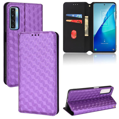 Cubic Grid Texture Flip Leather Phone Case, For TCL 30E / 30 SE / 305 / 306, For TCL Stylus 5G, For TCL 303, For TCL 20 R 5G / 20 AX 5G / Bremen 5G, For TCL 30 4G / 5G / TCL 30+ 5G, For TCL 30 XE 5G / TCL 30 V 5G, For TCL 20E / TCL 20Y, For TCL 20B 615...