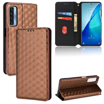 Cubic Grid Texture Flip Leather Phone Case, For TCL 30E / 30 SE / 305 / 306, For TCL Stylus 5G, For TCL 303, For TCL 20 R 5G / 20 AX 5G / Bremen 5G, For TCL 30 4G / 5G / TCL 30+ 5G, For TCL 30 XE 5G / TCL 30 V 5G, For TCL 20E / TCL 20Y, For TCL 20B 615...