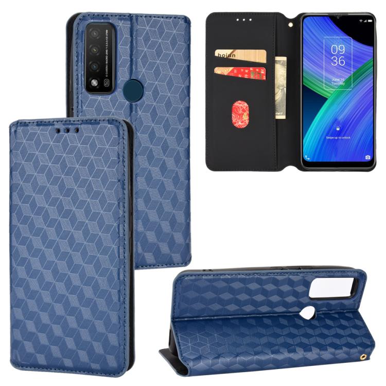 Cubic Grid Texture Flip Leather Phone Case, For TCL 30E / 30 SE / 305 / 306, For TCL Stylus 5G, For TCL 303, For TCL 20 R 5G / 20 AX 5G / Bremen 5G, For TCL 30 4G / 5G / TCL 30+ 5G, For TCL 30 XE 5G / TCL 30 V 5G, For TCL 20E / TCL 20Y, For TCL 20B 615...
