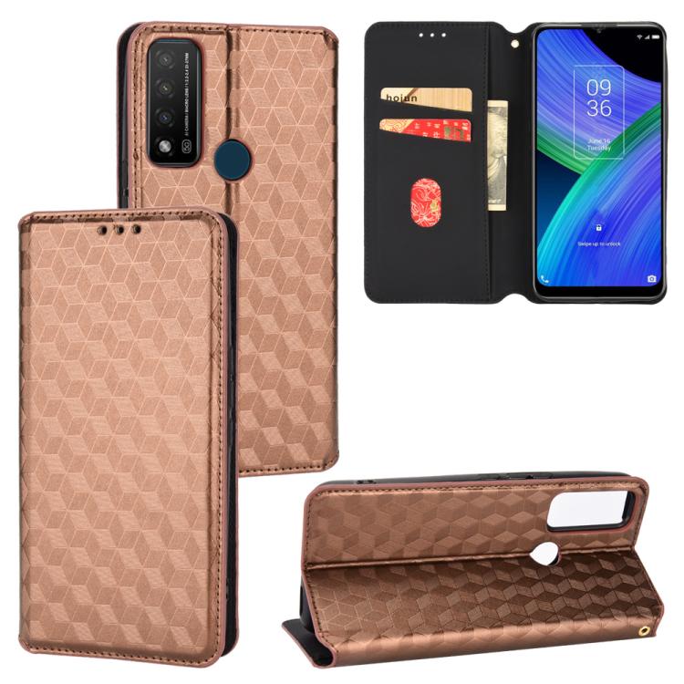 Cubic Grid Texture Flip Leather Phone Case, For TCL 30E / 30 SE / 305 / 306, For TCL Stylus 5G, For TCL 303, For TCL 20 R 5G / 20 AX 5G / Bremen 5G, For TCL 30 4G / 5G / TCL 30+ 5G, For TCL 30 XE 5G / TCL 30 V 5G, For TCL 20E / TCL 20Y, For TCL 20B 615...