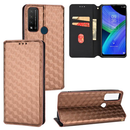 Cubic Grid Texture Flip Leather Phone Case, For TCL 30E / 30 SE / 305 / 306, For TCL Stylus 5G, For TCL 303, For TCL 20 R 5G / 20 AX 5G / Bremen 5G, For TCL 30 4G / 5G / TCL 30+ 5G, For TCL 30 XE 5G / TCL 30 V 5G, For TCL 20E / TCL 20Y, For TCL 20B 615...