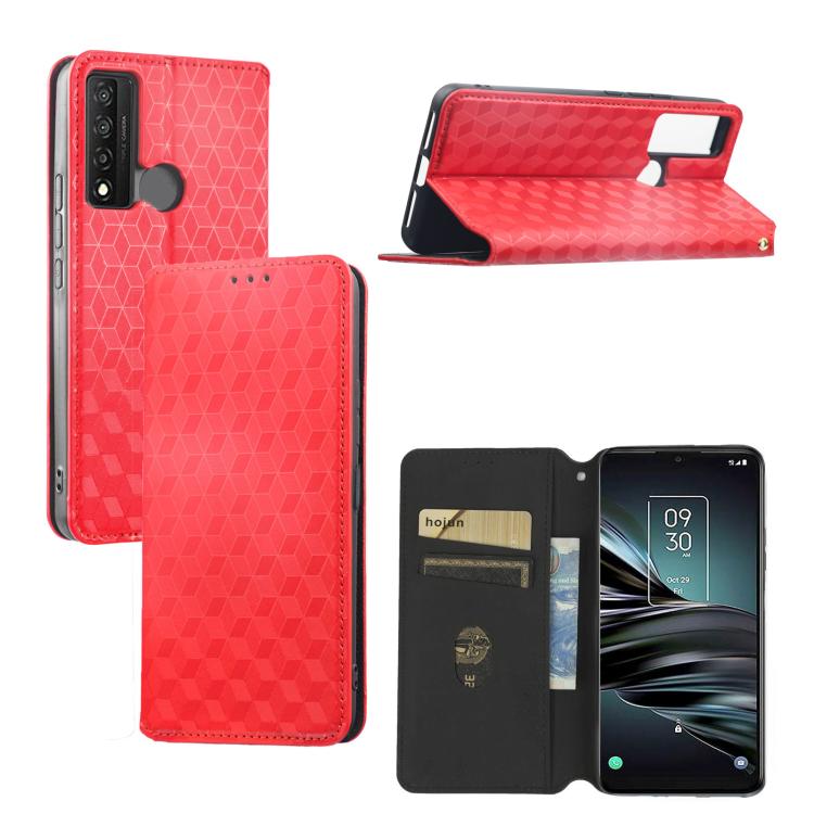 Cubic Grid Texture Flip Leather Phone Case, For TCL 30E / 30 SE / 305 / 306, For TCL Stylus 5G, For TCL 303, For TCL 20 R 5G / 20 AX 5G / Bremen 5G, For TCL 30 4G / 5G / TCL 30+ 5G, For TCL 30 XE 5G / TCL 30 V 5G, For TCL 20E / TCL 20Y, For TCL 20B 615...