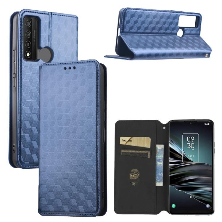 Cubic Grid Texture Flip Leather Phone Case, For TCL 30E / 30 SE / 305 / 306, For TCL Stylus 5G, For TCL 303, For TCL 20 R 5G / 20 AX 5G / Bremen 5G, For TCL 30 4G / 5G / TCL 30+ 5G, For TCL 30 XE 5G / TCL 30 V 5G, For TCL 20E / TCL 20Y, For TCL 20B 615...