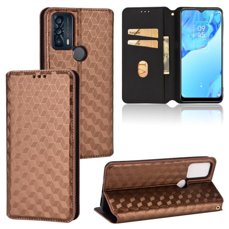 Cubic Grid Texture Flip Leather Phone Case, For TCL 30E / 30 SE / 305 / 306, For TCL Stylus 5G, For TCL 303, For TCL 20 R 5G / 20 AX 5G / Bremen 5G, For TCL 30 4G / 5G / TCL 30+ 5G, For TCL 30 XE 5G / TCL 30 V 5G, For TCL 20E / TCL 20Y, For TCL 20B 615...
