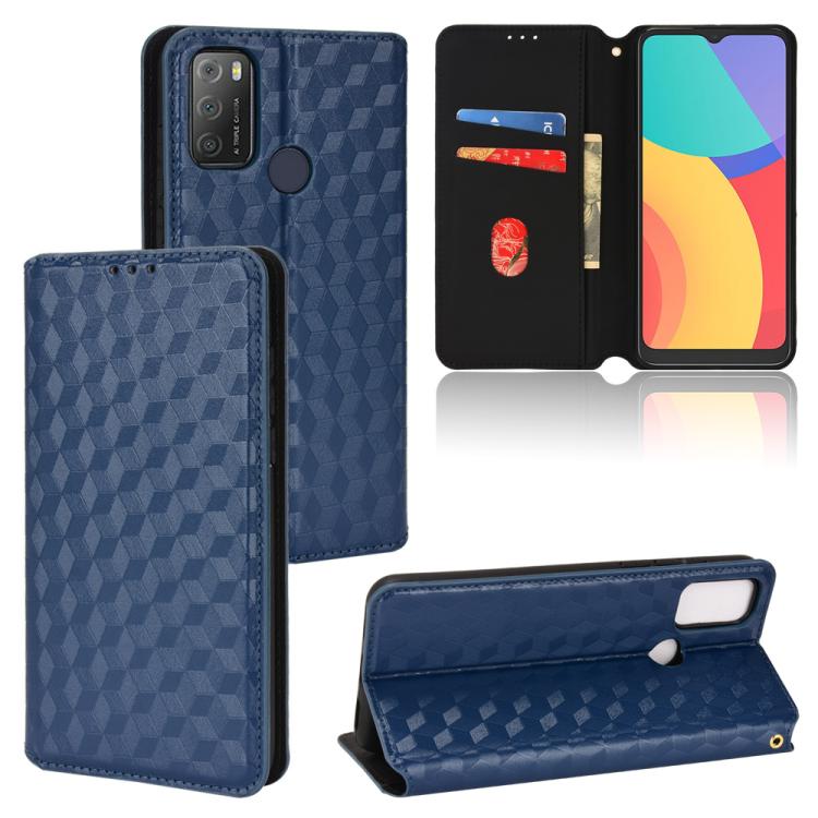Cubic Grid Texture Flip Leather Phone Case, For TCL 30E / 30 SE / 305 / 306, For TCL Stylus 5G, For TCL 303, For TCL 20 R 5G / 20 AX 5G / Bremen 5G, For TCL 30 4G / 5G / TCL 30+ 5G, For TCL 30 XE 5G / TCL 30 V 5G, For TCL 20E / TCL 20Y, For TCL 20B 615...
