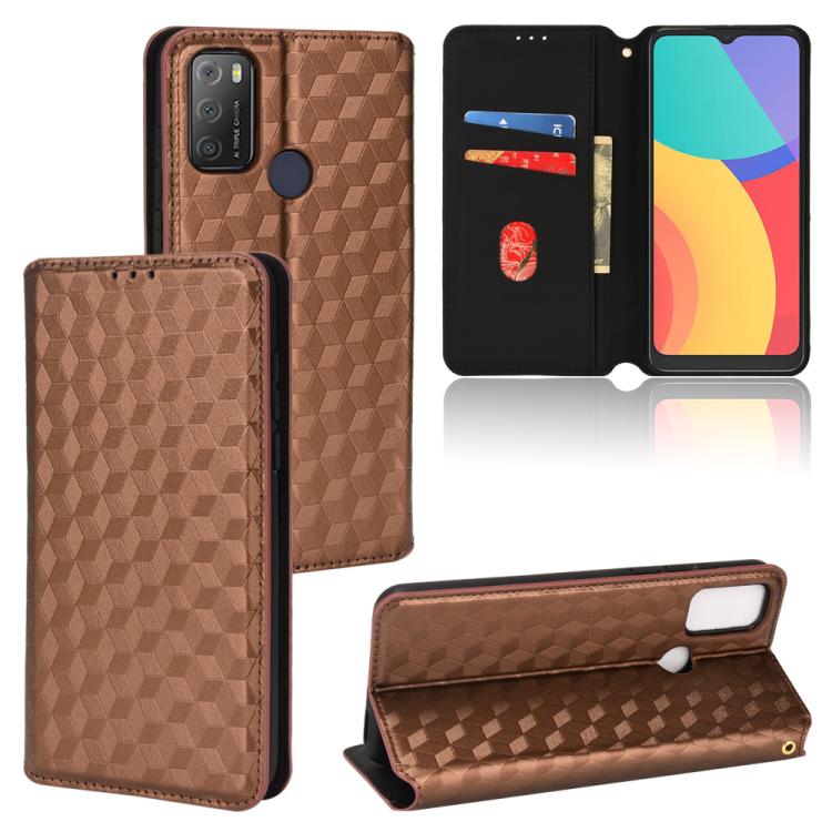 Cubic Grid Texture Flip Leather Phone Case, For TCL 30E / 30 SE / 305 / 306, For TCL Stylus 5G, For TCL 303, For TCL 20 R 5G / 20 AX 5G / Bremen 5G, For TCL 30 4G / 5G / TCL 30+ 5G, For TCL 30 XE 5G / TCL 30 V 5G, For TCL 20E / TCL 20Y, For TCL 20B 615...