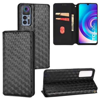 Cubic Grid Texture Flip Leather Phone Case, For TCL 30E / 30 SE / 305 / 306, For TCL Stylus 5G, For TCL 303, For TCL 20 R 5G / 20 AX 5G / Bremen 5G, For TCL 30 4G / 5G / TCL 30+ 5G, For TCL 30 XE 5G / TCL 30 V 5G, For TCL 20E / TCL 20Y, For TCL 20B 615...