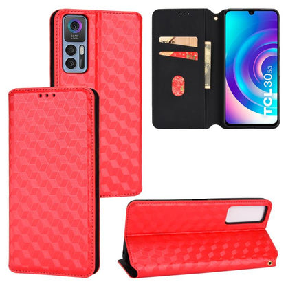 Cubic Grid Texture Flip Leather Phone Case, For TCL 30E / 30 SE / 305 / 306, For TCL Stylus 5G, For TCL 303, For TCL 20 R 5G / 20 AX 5G / Bremen 5G, For TCL 30 4G / 5G / TCL 30+ 5G, For TCL 30 XE 5G / TCL 30 V 5G, For TCL 20E / TCL 20Y, For TCL 20B 615...