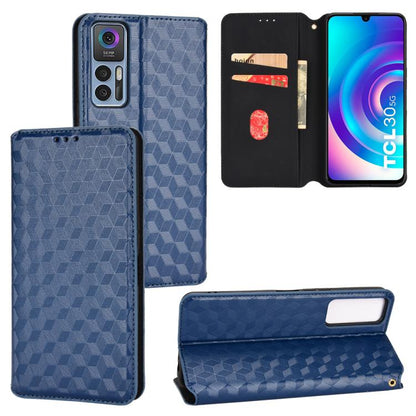 Cubic Grid Texture Flip Leather Phone Case, For TCL 30E / 30 SE / 305 / 306, For TCL Stylus 5G, For TCL 303, For TCL 20 R 5G / 20 AX 5G / Bremen 5G, For TCL 30 4G / 5G / TCL 30+ 5G, For TCL 30 XE 5G / TCL 30 V 5G, For TCL 20E / TCL 20Y, For TCL 20B 615...