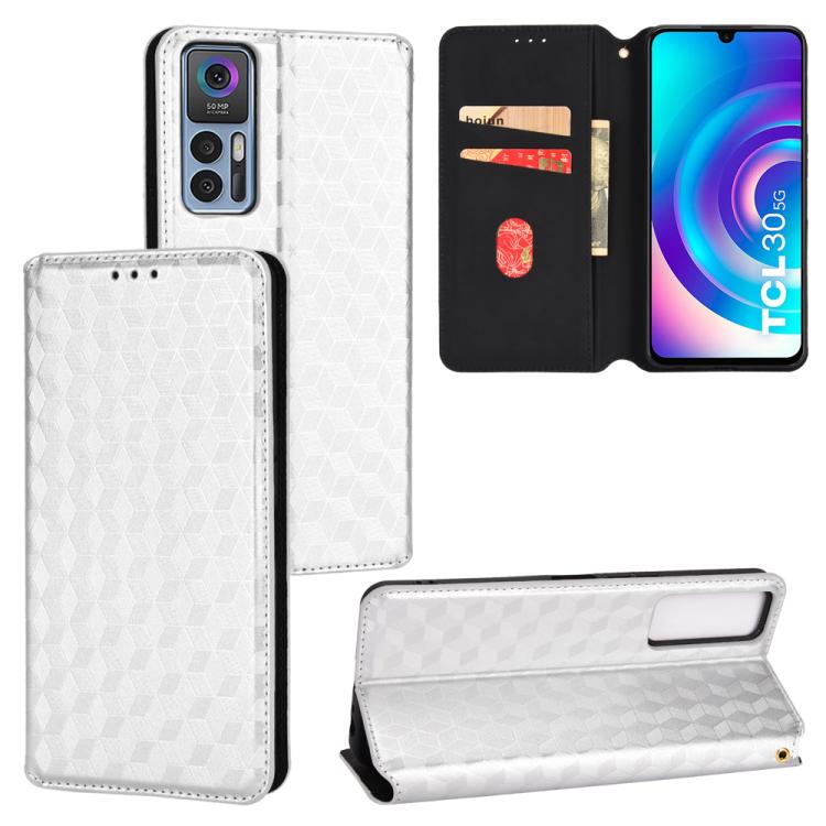 Cubic Grid Texture Flip Leather Phone Case, For TCL 30E / 30 SE / 305 / 306, For TCL Stylus 5G, For TCL 303, For TCL 20 R 5G / 20 AX 5G / Bremen 5G, For TCL 30 4G / 5G / TCL 30+ 5G, For TCL 30 XE 5G / TCL 30 V 5G, For TCL 20E / TCL 20Y, For TCL 20B 615...
