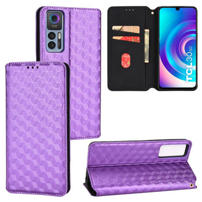 Cubic Grid Texture Flip Leather Phone Case, For TCL 30E / 30 SE / 305 / 306, For TCL Stylus 5G, For TCL 303, For TCL 20 R 5G / 20 AX 5G / Bremen 5G, For TCL 30 4G / 5G / TCL 30+ 5G, For TCL 30 XE 5G / TCL 30 V 5G, For TCL 20E / TCL 20Y, For TCL 20B 615...