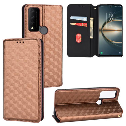 Cubic Grid Texture Flip Leather Phone Case, For TCL 30E / 30 SE / 305 / 306, For TCL Stylus 5G, For TCL 303, For TCL 20 R 5G / 20 AX 5G / Bremen 5G, For TCL 30 4G / 5G / TCL 30+ 5G, For TCL 30 XE 5G / TCL 30 V 5G, For TCL 20E / TCL 20Y, For TCL 20B 615...