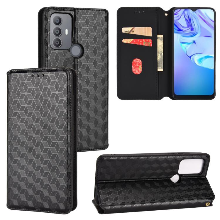 Cubic Grid Texture Flip Leather Phone Case, For TCL 30E / 30 SE / 305 / 306, For TCL Stylus 5G, For TCL 303, For TCL 20 R 5G / 20 AX 5G / Bremen 5G, For TCL 30 4G / 5G / TCL 30+ 5G, For TCL 30 XE 5G / TCL 30 V 5G, For TCL 20E / TCL 20Y, For TCL 20B 615...