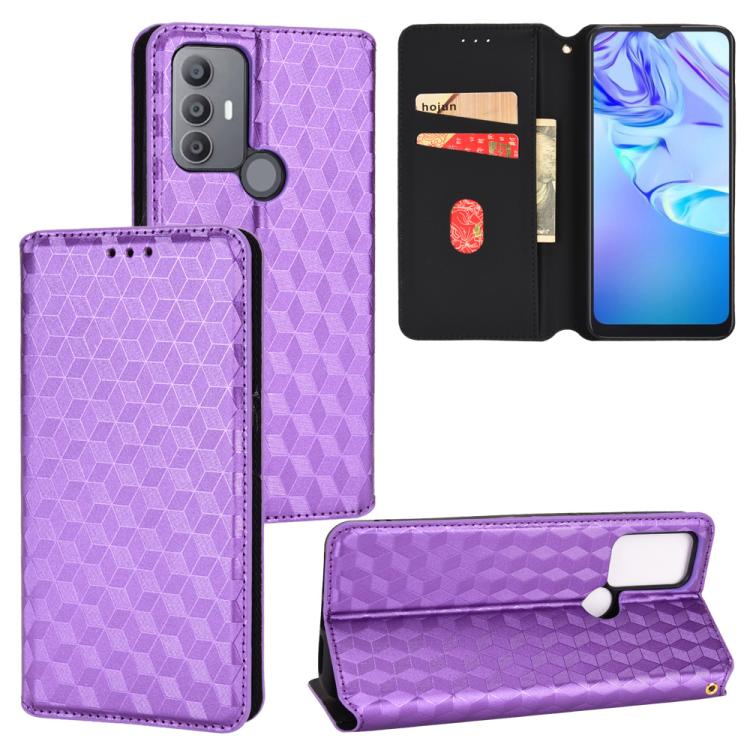Cubic Grid Texture Flip Leather Phone Case, For TCL 30E / 30 SE / 305 / 306, For TCL Stylus 5G, For TCL 303, For TCL 20 R 5G / 20 AX 5G / Bremen 5G, For TCL 30 4G / 5G / TCL 30+ 5G, For TCL 30 XE 5G / TCL 30 V 5G, For TCL 20E / TCL 20Y, For TCL 20B 615...
