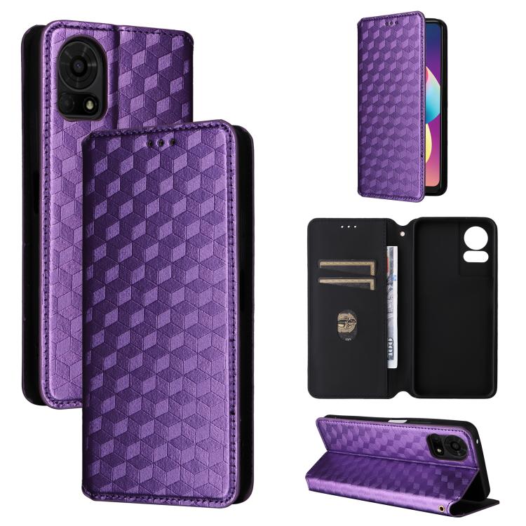 Cubic Grid Texture Flip Leather Phone Case, For TCL K70 NxtPaper 5G, For TCL K70 5G, For TCL K70 SE 4G, For TCL K70 Power / K70 4G, For TCL NxtPaper 70 Pro 5G, For TCL K32 5G / K33 5G, For TCL NxtPaper 60 Ultra 5G, For TCL 60 SE NxtPaper 5G            ...