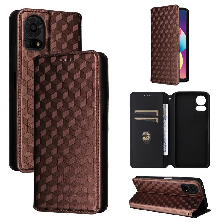 Cubic Grid Texture Flip Leather Phone Case, For TCL K70 NxtPaper 5G, For TCL K70 5G, For TCL K70 SE 4G, For TCL K70 Power / K70 4G, For TCL NxtPaper 70 Pro 5G, For TCL K32 5G / K33 5G, For TCL NxtPaper 60 Ultra 5G, For TCL 60 SE NxtPaper 5G            ...