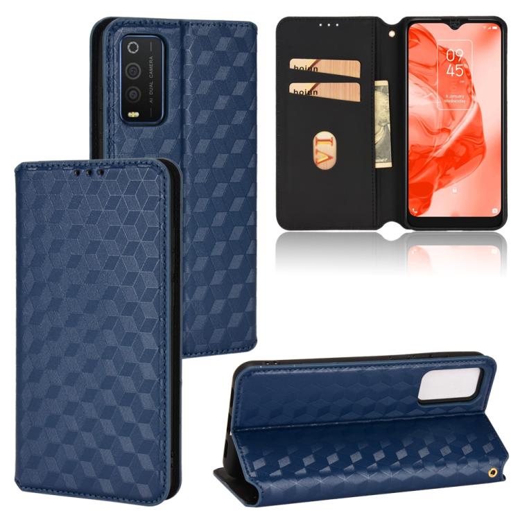 Cubic Grid Texture Flip Leather Phone Case, For TCL 30E / 30 SE / 305 / 306, For TCL Stylus 5G, For TCL 303, For TCL 20 R 5G / 20 AX 5G / Bremen 5G, For TCL 30 4G / 5G / TCL 30+ 5G, For TCL 30 XE 5G / TCL 30 V 5G, For TCL 20E / TCL 20Y, For TCL 20B 615...