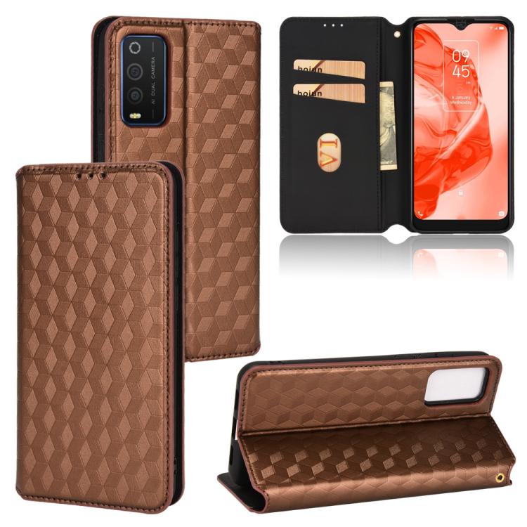 Cubic Grid Texture Flip Leather Phone Case, For TCL 30E / 30 SE / 305 / 306, For TCL Stylus 5G, For TCL 303, For TCL 20 R 5G / 20 AX 5G / Bremen 5G, For TCL 30 4G / 5G / TCL 30+ 5G, For TCL 30 XE 5G / TCL 30 V 5G, For TCL 20E / TCL 20Y, For TCL 20B 615...