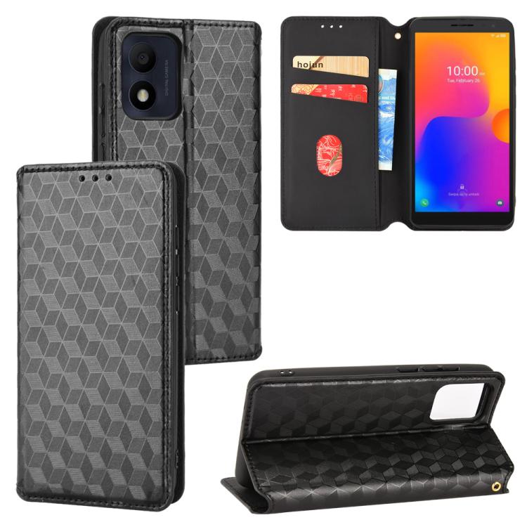 Cubic Grid Texture Flip Leather Phone Case, For TCL 30E / 30 SE / 305 / 306, For TCL Stylus 5G, For TCL 303, For TCL 20 R 5G / 20 AX 5G / Bremen 5G, For TCL 30 4G / 5G / TCL 30+ 5G, For TCL 30 XE 5G / TCL 30 V 5G, For TCL 20E / TCL 20Y, For TCL 20B 615...