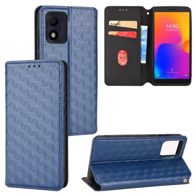Cubic Grid Texture Flip Leather Phone Case, For TCL 30E / 30 SE / 305 / 306, For TCL Stylus 5G, For TCL 303, For TCL 20 R 5G / 20 AX 5G / Bremen 5G, For TCL 30 4G / 5G / TCL 30+ 5G, For TCL 30 XE 5G / TCL 30 V 5G, For TCL 20E / TCL 20Y, For TCL 20B 615...