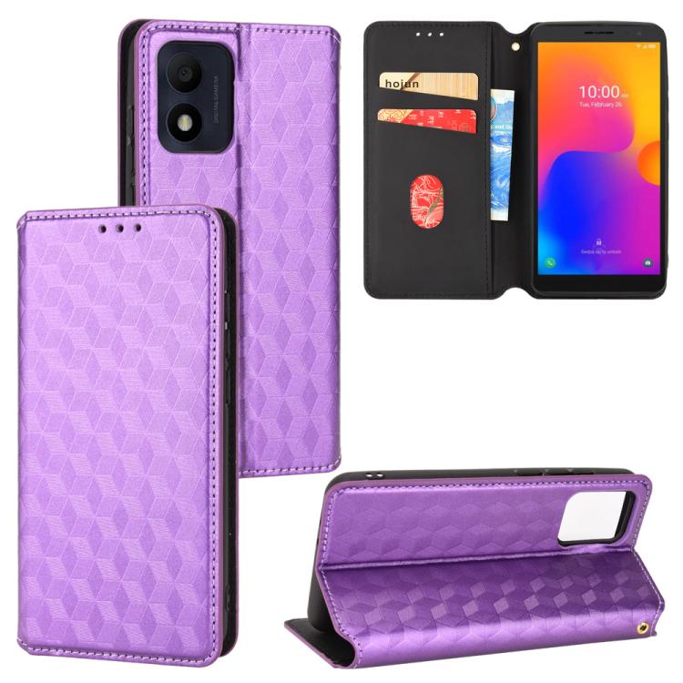 Cubic Grid Texture Flip Leather Phone Case, For TCL 30E / 30 SE / 305 / 306, For TCL Stylus 5G, For TCL 303, For TCL 20 R 5G / 20 AX 5G / Bremen 5G, For TCL 30 4G / 5G / TCL 30+ 5G, For TCL 30 XE 5G / TCL 30 V 5G, For TCL 20E / TCL 20Y, For TCL 20B 615...